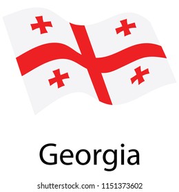 Flag of Georgia. Waving flag 