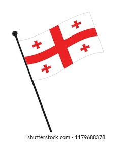 Flag of Georgia , Georgia flag waving isolated vector illustration