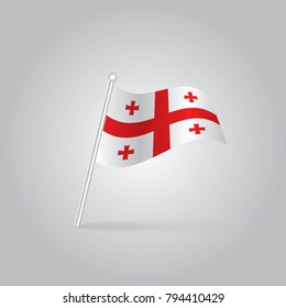 Flag of Georgia , Georgia flag waving isolated vector illustration
