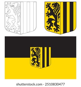 Bandera De La Ciudad Alemana De Dresde Ilustración vectorial
