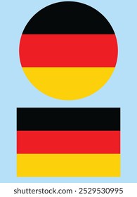 Flag of German countries which is flat and circular design and illustration , National flags of German country with blue background