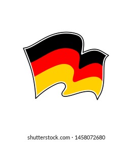 The flag of German. Flagge Deutschlands. Vector illustration. German tricolour. Berlin, Munich, Hamburg, Bonn, Dusseldorf