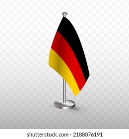 Flag of German. Vector illustration of a flag with flagpole on a transparent background (PNG).