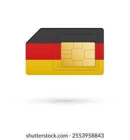 Flag of German. Vector illustration of SIM Card with flag on white background