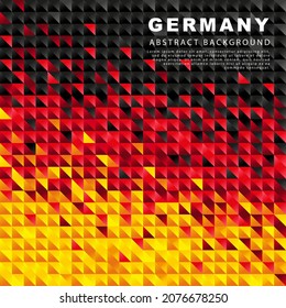 Flag of Germany. Abstract background of small triangles in the form of colorful black, red and yellow stripes of the German flag. Vector illustration.