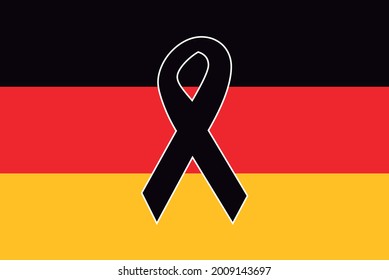 Bandera de Alemania con arco negro como señal de duelo