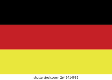 Flag of Germany with black, red and yellow horizontal stripes symbolizing unity, federal identity and European history
