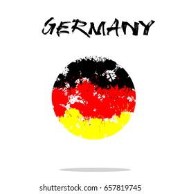 Flag of Germany from blots of paint in grunge style. Vector illustration