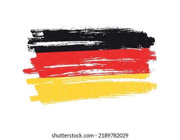 Flagge Deutschlands auf Pinselstrich-Hintergrund.