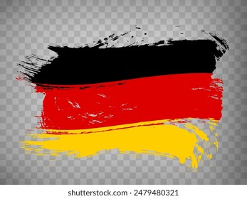 Bandera de Alemania, fondo de pincelada.  Bandera ondulada República Federal de Alemania sobre fondo transparente su diseño de Sitio web, App, UI. Vector.  EPS10.