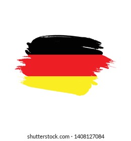 Flag of Germany with brush stroke effect template design. Vector Eps 10