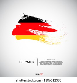 Flag of Germany with  brush stroke, grunge style background vector.
