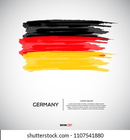Flag of Germany with  brush stroke, grunge style background vector.