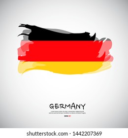 Flag of Germany with  brush stroke, grunge style background vector.