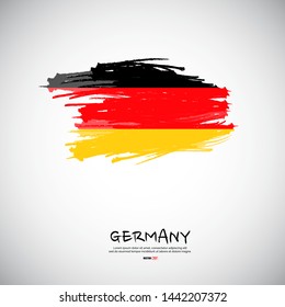 Flag of Germany with  brush stroke, grunge style background vector.