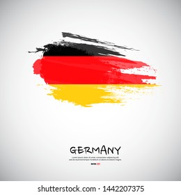 Flag of Germany with  brush stroke, grunge style background vector.