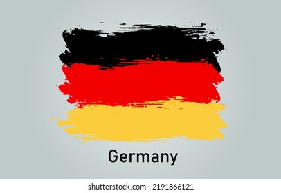 Flag of Germany brush stroke grunge style banner background. vector.