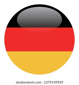 The flag of Germany. Button flag icon. Standard color. Circle icon flag. 3d illustration. Computer illustration. Digital illustration. Vector illustration.