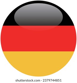 The flag of Germany. Button flag icon. Standard color. Circle icon flag. 3d illustration. Computer illustration. Digital illustration. Vector illustration.