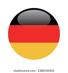 The flag of Germany. Button flag icon. Standard color. Circle icon flag. 3d illustration. Computer illustration. Digital illustration. Vector illustration.