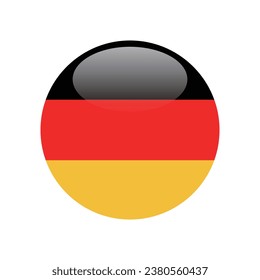 The flag of Germany. Button flag icon. Standard color. Circle icon flag. 3d illustration. Computer illustration. Digital illustration. Vector illustration.