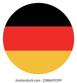 The flag of Germany. Button flag icon. Standard color. Circle icon flag. Computer illustration. Digital illustration. Vector illustration.