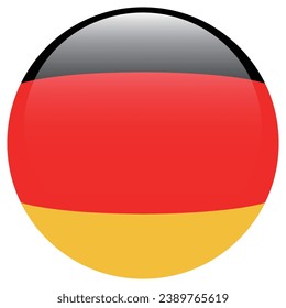 The flag of Germany. Button flag icon. Standard color. Circle icon flag. 3d illustration. Computer illustration. Digital illustration. Vector illustration.