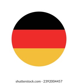 The flag of Germany. Button flag icon. Standard color. Circle icon flag. Computer illustration. Digital illustration. Vector illustration.