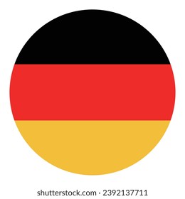 Die Flagge Deutschlands. Button-Flag-Symbol. Standardfarbe. Circle Icon Flag. Computergrafik. Digitale Illustration. Vektorgrafik.