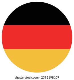 Die Flagge Deutschlands. Button-Flag-Symbol. Standardfarbe. Circle Icon Flag. Computergrafik. Digitale Illustration. Vektorgrafik.