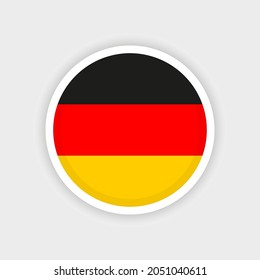 Flag of Germany with circle frame and white background