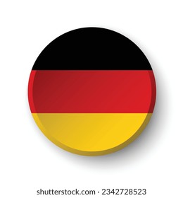 The flag of Germany. Circle icon flag. Button flag icon. Standard color. 3d illustration. Computer illustration. Digital illustration. Vector illustration.