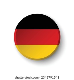 The flag of Germany. Circle icon flag. Button flag icon. Standard color. 3d illustration. Computer illustration. Digital illustration. Vector illustration.