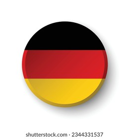 The flag of Germany. Circle icon flag. Button flag icon. Standard color. 3d illustration. Computer illustration. Digital illustration. Vector illustration.