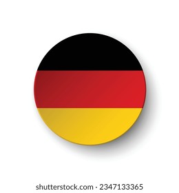 The flag of Germany. Circle icon flag. Button flag icon. Standard color. 3d illustration. Computer illustration. Digital illustration. Vector illustration.