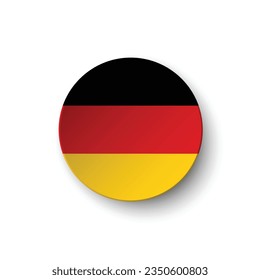 The flag of Germany. Circle icon flag. Button flag icon. Standard color. 3d illustration. Computer illustration. Digital illustration. Vector illustration.