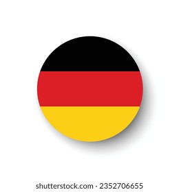 The flag of Germany. Circle icon flag. Button flag icon. Standard color. 3d illustration. Computer illustration. Digital illustration. Vector illustration.