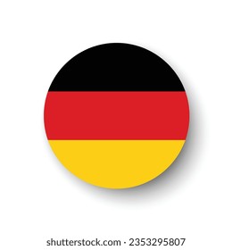 The flag of Germany. Circle icon flag. Button flag icon. Standard color. 3d illustration. Computer illustration. Digital illustration. Vector illustration.