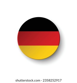 The flag of Germany. Circle icon flag. Button flag icon. Standard color. 3d illustration. Computer illustration. Digital illustration. Vector illustration.