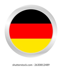 Flag of Germany. Circle flag icon logo. Round flag. Flag icon. Standard color. Digital illustration. Vector illustration.	