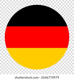 Flag of Germany. Germany circle flag logo icon computer vector illustration design. Checkerboard background.