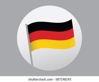 Flag of Germany in circle on gray background