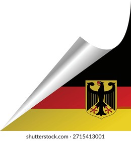 Bandera de Alemania con un borde rizado, mostrando un símbolo nacional llamativo.