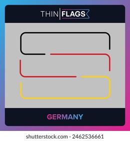 The flag of Germany, Download Editable Thin Icons. Country, World and International Flag Icons Set. German Flag Icon Graphic Vector Stroke