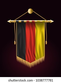 Flag of Germany. Festive Vertical Banner. Wall Hangings with Gold Tassel Fringing