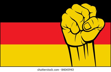 flag of germany and fist