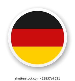 Flag of Germany flat icon. Round vector element with shadow underneath. Best for mobile apps, UI and web design.