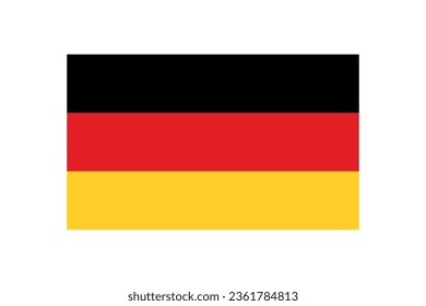 Bandera de Alemania, bandera alemana en proporción 3:5, ilustración vectorial con fondo blanco