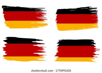 Flag of Germany. German character with brush strokes. National sketch of Germany in grunge style. Vector template.