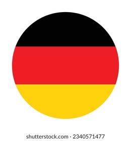 Flag of Germany. German flag icon. Standard color. Circle icon flag. Computer digital vector illustration.